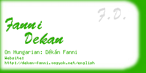 fanni dekan business card
