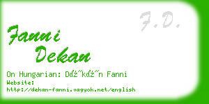 fanni dekan business card